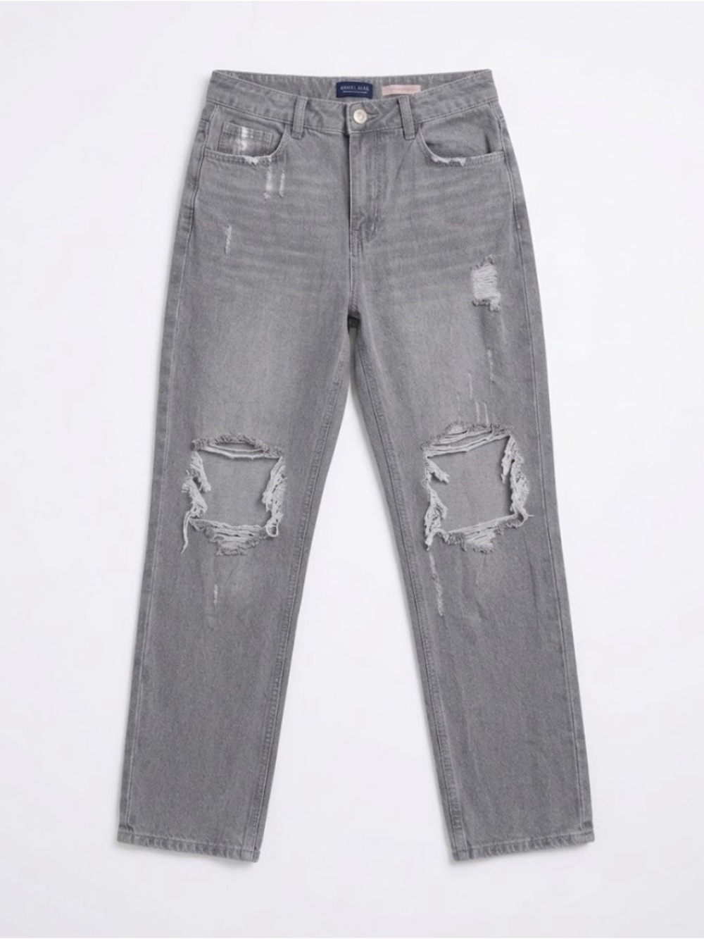 Angel Kiss Gray Distressed Boyfriend Jeans